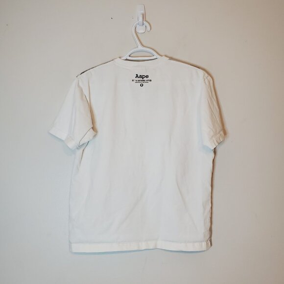 Y2k AAPE BAPE Camo Spell Out Shirt White Size M - Picture 2 of 7